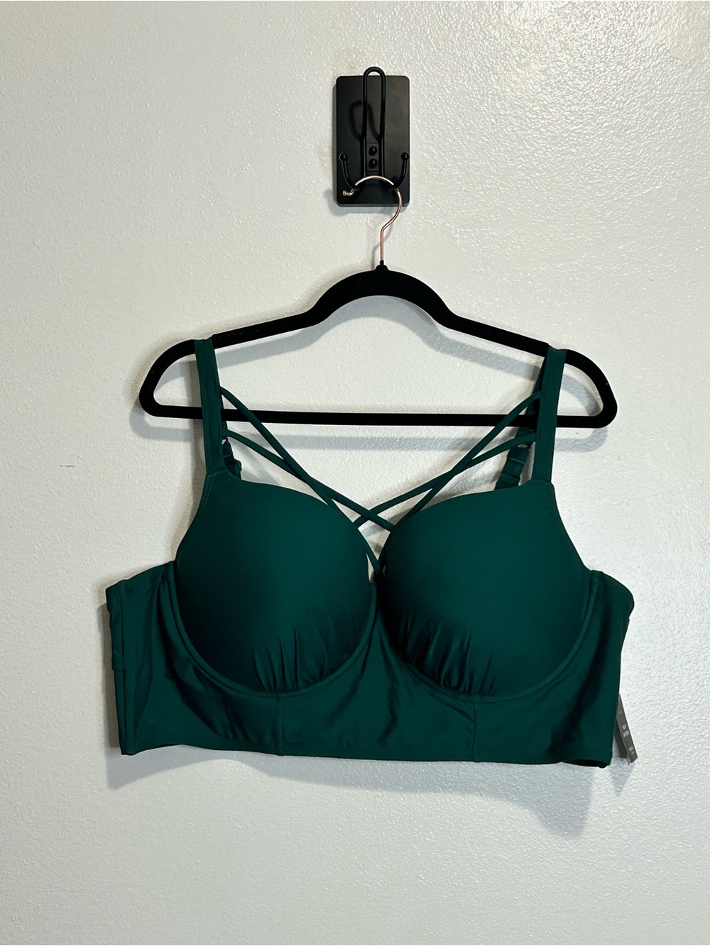 NWT Torrid Mangrove Green Underwire Strappy Front Push Up Bikini Swim Top 3 DD/F